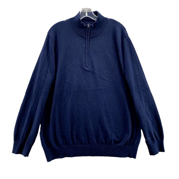 L.L.Bean Cashmere Blend‎ Sweater XL 1/4 Zip Grandpa Preppy Golf Corpcore Career - Picture 1 of 9